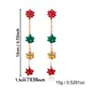 Aretes de campana de árbol de Navidad en espiral verde fresco estilo bosque, aretes colgantes festivos de borla y cuentas para fiesta, acogedores para mujer