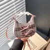 Bolso Pequeño Nuevo Estilo Coreano de Lana con Estampado de Leopardo y Lazo Mini Invierno 2025 de Nicho para Mujer Cruzado en la Axila y de Mano