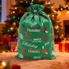Bolsa de Regalo de Lino Navideño Comercio Electrónico Transfronterizo Bolsa de Regalo con Cordón Festivo Bolsa de Almacenamiento con Cordón para Snacks de Nochebuena Lista para la Venta