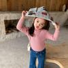 [Macio] Roupa infantil da Coreia do Sul estilo coreano camisa básica infantil outono e inverno meninos e meninas cor sólida bebê elástica gola alta dobrada