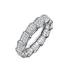 Anillo de unión de hueso de circón de lujo creativo, personalidad de lujo ligera europea y americana, anillo geométrico de diamantes de doble fila en forma de serpiente con diamantes completos