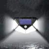 Lámpara de pared solar LED de 100 LED, luminosa por los cuatro lados, cuerpo solar, lámpara de inducción, lámpara de pared para patio, lámpara impermeable para escaleras