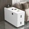 Gabinete Lateral de Sofá, Mesa Lateral, Sala de Estar de Apartamento Pequeno, Mesa de Centro Pequena Simples e Moderna, Gabinete de Armazenamento Móvel