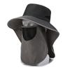 Sombrero de Hombre Primavera Verano Color Sólido Ribete con Chal Resistente al Viento a Prueba de Polvo Sombrero de Hombre para Exteriores Sombrero de Tela Casual Sombrero para Escalada Pesca