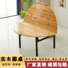 Mesa redonda grande de madera maciza de abeto chino para el hogar, mesa redonda plegable para hotel, mesa redonda simple con plato giratorio