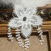 Pequeñas flores de organza bordadas con encaje, piezas de flores, decoración de ropa, pegatinas de tela tridimensionales, accesorios de material para bricolaje