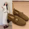 Mocasines Estilo Old Money Vintage para Mujer, Nueva Colección de Otoño, Hebilla Metálica, Tacón Oculto, Para el Trabajo, Casual, Versátiles, Estilo Birkenstock, Modernos
