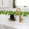 Nuevo Fun-F1057 Enredadera de Hojas Verdes Frescas Decoración de Pared de Fondo para Restaurante Cocina Pegatina de Pared Autoadhesiva y Removible
