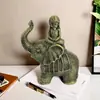 Adornos de Estatua de Elefante Africano y Dama Tribal de Venta Caliente Transfronteriza Decoraciones de Escritorio de Oficina Mesa del Hogar