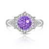 Anillo Redondo de Fuegos Artificiales de Venta Caliente en Tiktok para Mujer, Incrustado con Piedras Preciosas de Colores, Diamante de Alto Carbono, Joyería de Anillo Chapado en Oro, Dropshipping para Transmisiones en Vivo