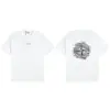 Camiseta Casual de Manga Curta com Estampa, Marca Tendência de Comércio Exterior Transfronteiriço Stone Four-Way Island, Camiseta Básica Solta com Gola Redonda para Casais, Homens e Mulheres