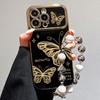 Chapado de ventana grande para Apple 15PRO Carcasa de teléfono Estrella Mariposa iPhoneXR/13 Pulsera Cubierta Protectora Suave
