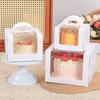 Caja portátil para hornear pasteles con ventana de 4, 6 y 8 pulgadas, con base espesa de mousse, para cumpleaños