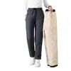 Pantalones de algodón para hombre, talla grande, cortavientos e impermeables para invierno, forrados de forro polar de borrego, adecuados para deportes al aire libre y uso casual, venta al por mayor