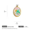 Colgante de perla de gota de color transfronterizo Europa y Estados Unidos chapado marino acero inoxidable al vacío accesorios de colgante DIY