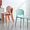 Silla estilo nórdico, silla de comedor para el hogar, mesa y sillas de comedor comerciales para restaurante engrosadas, silla de plástico moderna minimalista de moda con respaldo