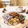 Bandeja de Frutos Secos de Cuatro Compartimentos para Uso Doméstico, Almacenamiento Partitionado de Gran Capacidad para Dulces y Botanas en la Mesa de Centro de la Sala, Plato de Frutas de Lujo Ligero