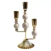 Candelabro de Hierro con Cuentas de Madera Retro Iluminación para el Hogar Interior Comedor Sala de Estar Decoración de Escritorio Utilería para Rodajes de Cine y Televisión
