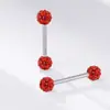 E-commerce Transfronterizo Más Vendidos Anillos Rojos de Cereza para Pezón, Barras de Acero Inoxidable para Pezón, Bolas de Diamante Perla, Anillos Rojos para Lengua, Anillos para Pezón