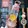 Taza de plástico para deportes al aire libre, botella deportiva de viaje, taza portátil de mano, gran capacidad, vaso de plástico estilo deportivo con popote, personalización de tazas
