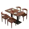Conjunto moderno de mesa e cadeiras para restaurante de fast food, mesa e cadeiras para lanchonete, mesa e cadeiras para restaurante de lazer, mesa e cadeiras para lanche de loja de hot pot e chá de leite