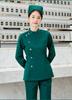 Traje Split de Manga Longa e Curta para Enfermeira Feminina Curto Verde Escuro Traje de Enfermeira Macacão Médico de Emergência para Sala de Operação