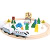 Pista de tren pequeño toms de madera tren eléctrico modelo traje juguetes de coche de ferrocarril de montaje educativo para niños
