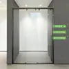 Venta al por mayor del fabricante Personalizado Estilo Minimalista Vidrio Templado Espacio Pequeño Baño Tres Eslabones Acero Inoxidable Corrediza Cabina de Ducha