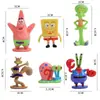 Figurinhas de desenho animado em PVC: Dragon Ball, Shin-chan, Esparta, Bob Esponja, Luffy, Decoração de bolo com ornamentos de Buda sentado em meditação