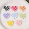 Contas de amor xadrez de acrílico transparente chaveiro DIY corda para celular bolsa de sapato caneta com contas acessórios atacado