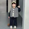 Conjunto de 3 Peças Cardigan Colete para Meninos Primavera e Outono, Roupa Estilosa Infantil Estilo Coreano, Roupas Legais para Crianças Pequenas