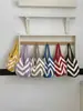 Bolso tejido de color block a rayas estilo ins coreano para mujer, nuevo estilo 2026, bolso tote casual de ganchillo, bolso de punto de un solo hombro