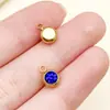 Aço Inoxidável Galvanoplastia a Vácuo Dourado Redondo 6mm Doze Pedras Estrela Pedra de Nascimento Pingente Brincos DIY Acessórios de Joias
