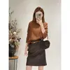 Elegante Falda de Cuero para el Trabajo 2026 Nueva Tendencia de Otoño Cintura Alta Adelgazante Simple Moda Versátil Bodycon