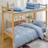 Juego de cama de algodón puro para dormitorio de estudiantes, edredón de tres piezas, sábana y edredón, juego de cama para el personal, seis piezas