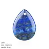 Colgante de Cristal Natural Forma de Gota de Agua 18*25mm Hecho a Mano DIY Collar Pulsera Pendientes con Agujero Collar de Ágata Forma de Gota de Agua