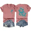 A Vida é Melhor no Site Independente Amazon Wish Camiseta Casual e Confortável Feminina de Manga Curta com Decote V