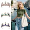 Accesorios Europeos y Americanos Transfronterizos para el Cabello tipo Corona de Novia, Corona de Aleación Más Vendida en Aliexpress para Vestidos, Tocados para Peinado de Boda