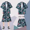 Camisa Estampada, Calça Grande, Roupa de Casal da Moda, Camisa de Seda Gelada com Proteção Solar de Manga Curta Masculina, Calça de Praia, Estilo Fino