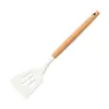 Utensilios de Cocina con Mango de Madera, Juego de Espátulas de Silicona, Espátula y Cuchara de Silicona Resistentes a Altas Temperaturas, Herramientas de Cocina Antiadherentes, Espátula de Cocina