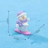Miniaturas de bonecos de neve de inverno, adoráveis decorações de paisagem nevada, enfeites DIY para cenas de neve, acessórios para pendurar e pequenas peças decorativas