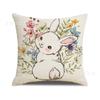 Funda de almohada con estampado de conejo lindo estilo pintado a mano transfronterizo Decoración de Pascua para el hogar Personalización de cojín para sofá
