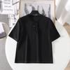 Camiseta Casual de Manga Corta Holgada Waffling con Cuello Henley de Secado Rápido Absorbente de Sudor para Pareja Japonesa 475361 en 2025