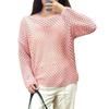 Nova Blusa Vazada Suéter de Tricô para Início do Outono Solta Versátil Manga Longa Estilosa Moda Casual Top para Mulheres Tendência