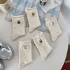 Meias de Cano Médio com Estampa de Urso de Desenho Animado Verão Finas Modernas Fofas Estilo Coreano Dongdaemun Meias Curtas