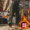 Pantalones de Trabajo Retro Pesados Americanos para Hombre, Pantalones Casuales Gruesos Holgados de Otoño e Invierno, Pantalones Jogger de Forro Polar para Hombre