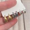 Estilo Coreano Simples Personalidade Pequeno Círculo Argola de Orelha Moda Temperamento Diamante Argola de Orelha Artística Estilo Frio Versátil Brincos de Moda