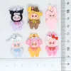 Acessórios de Resina Labubu Sanrio Brilhantes DIY Grampo de Cabelo Headband Chaveiro Pingente Material Artesanal Venda por Atacado