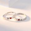 Anillo de pareja Bixin S925 estudiante simple plata de ley para hombre y mujer regalo conmemorativo diseño de nicho apertura ajustable