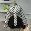 Ropa Femenina Transfronteriza Europea y Americana Nueva Moda Primavera 2026 Elegante Diseño a Rayas Camisa de Manga Larga con Solapa y Corbata para Mujer